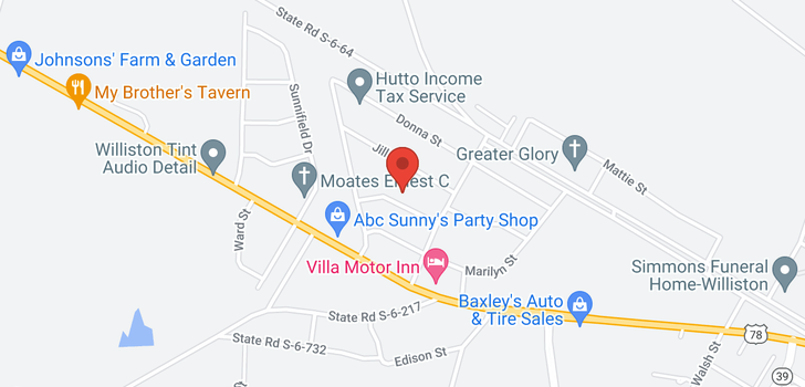 map of 88 Harold Street, Williston, SC 29853